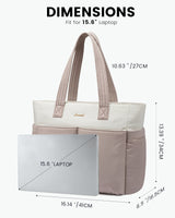 2Pcs Multi-pocket Puffer Tote Bag, 15.6" 17.3"
