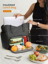 Lunch Tote Bag with Lunch Compartment 15.6" 17.3"