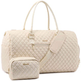 LOVEVOOK 2-Piece Quilted Design Dufflel Bag, with Toiletry Bag - Lovevook