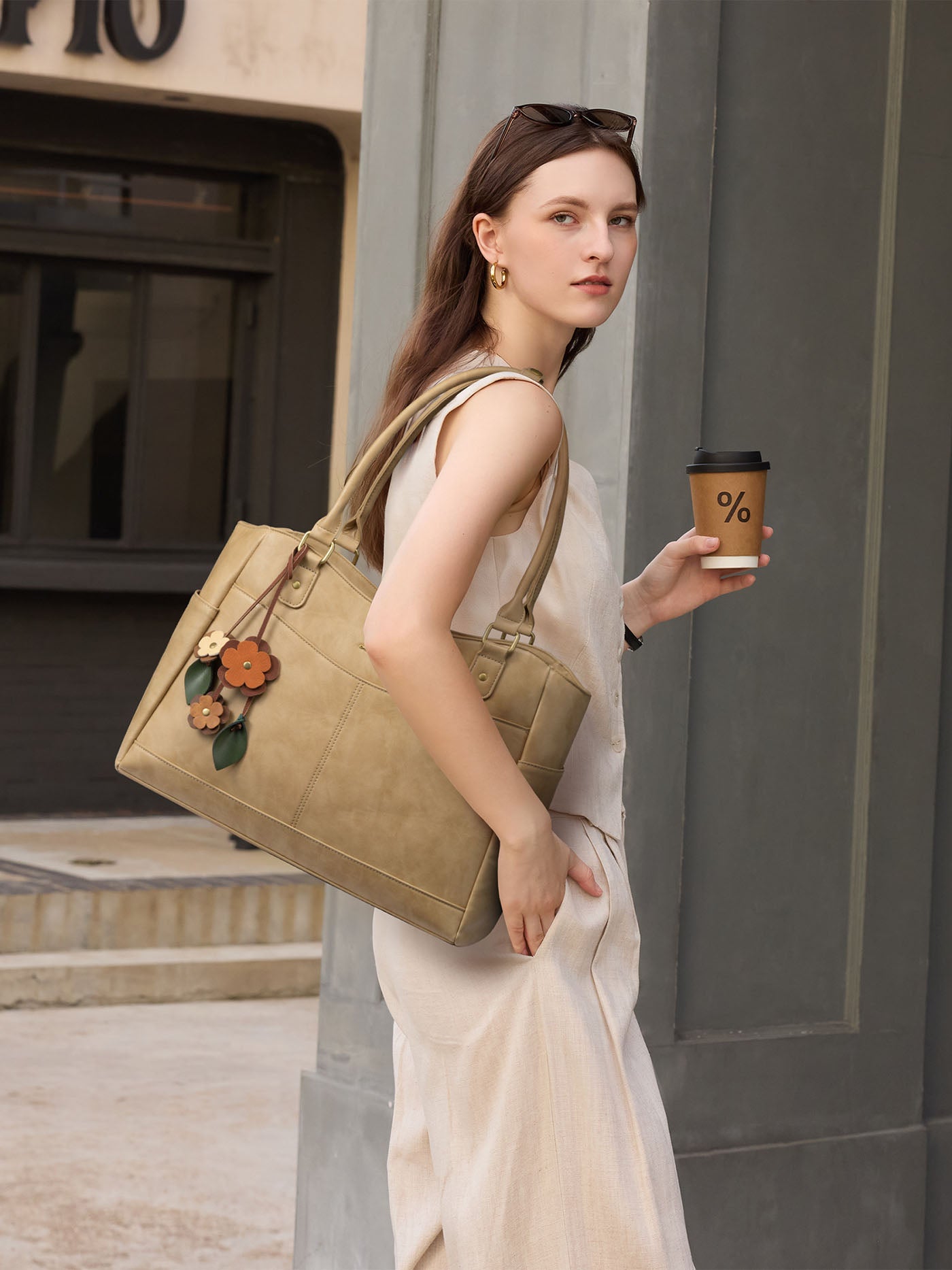 Leather Vintage Tote Bag 15.6" 17.3"