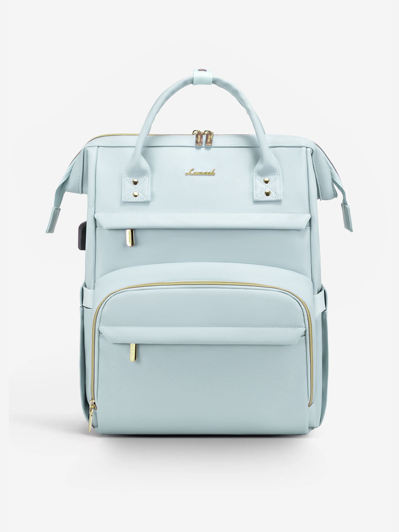 LOVEVOOK Leather Laptop Backpack 15.6-18 Inch Water-Resistant PU