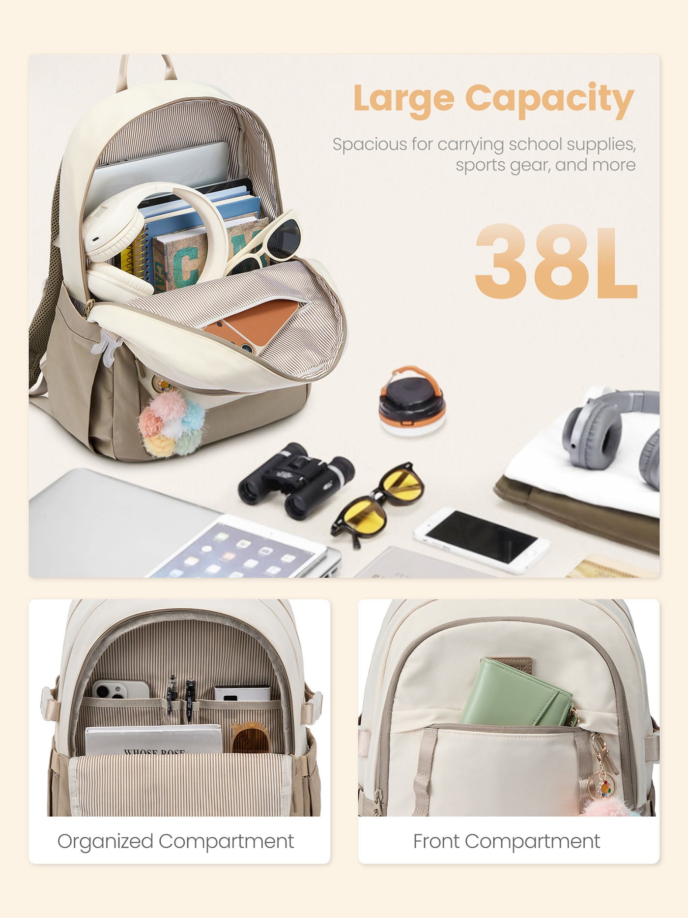 Cute School Backpack, 15.6", 5010