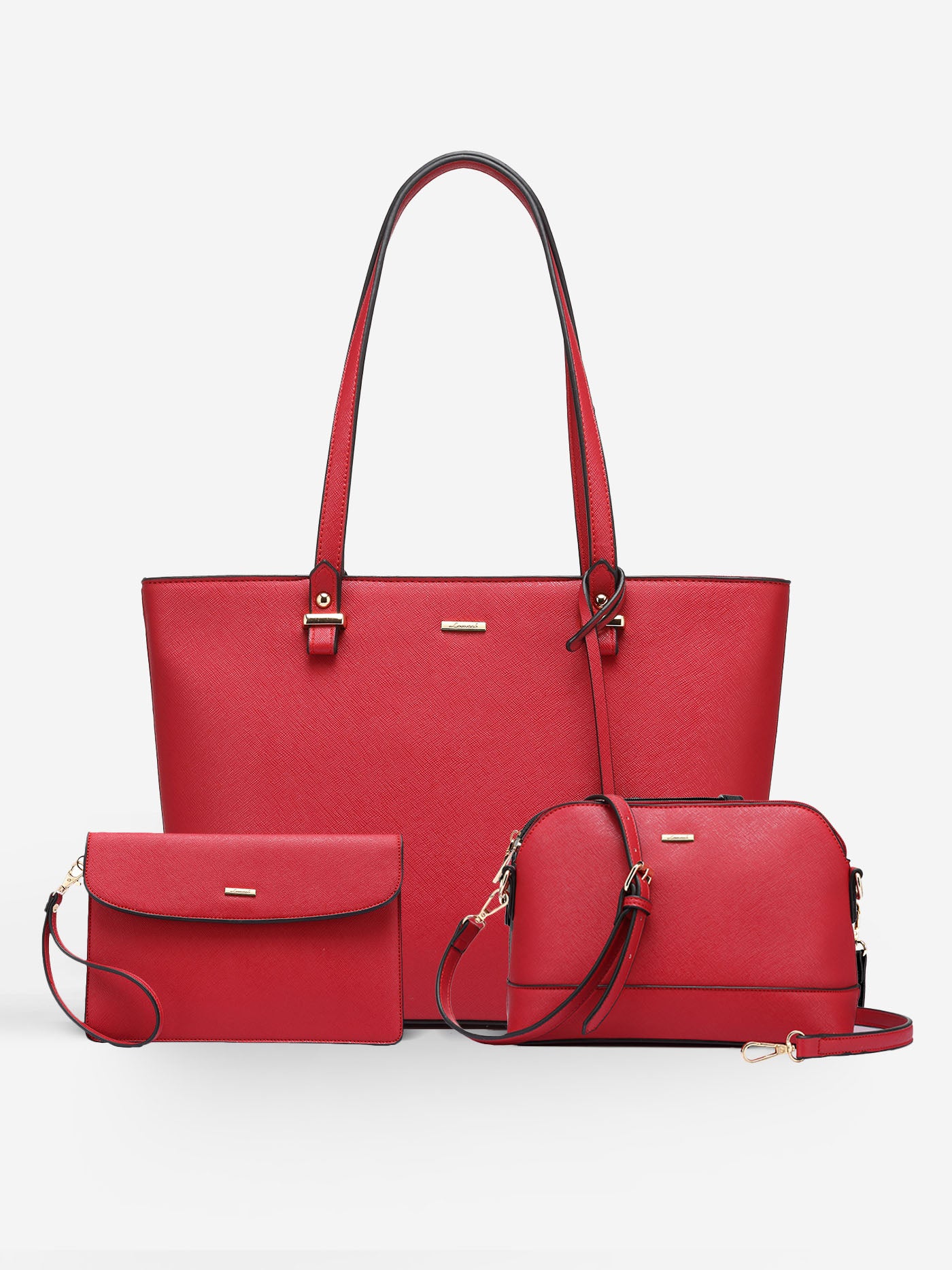 LOVEVOOK Handbag & Crossbody Bag 3-in-1 Set PVC Leather Multiple