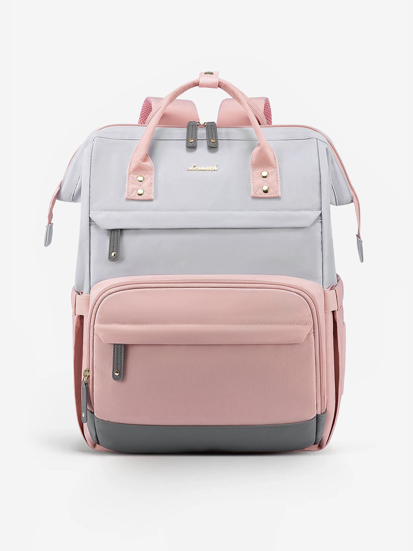 Liokesa Lunch Backpack For Women – Insulated Compartment, USB Port, 15.6" Laptop Sleeve, Pink, 30L Capacity