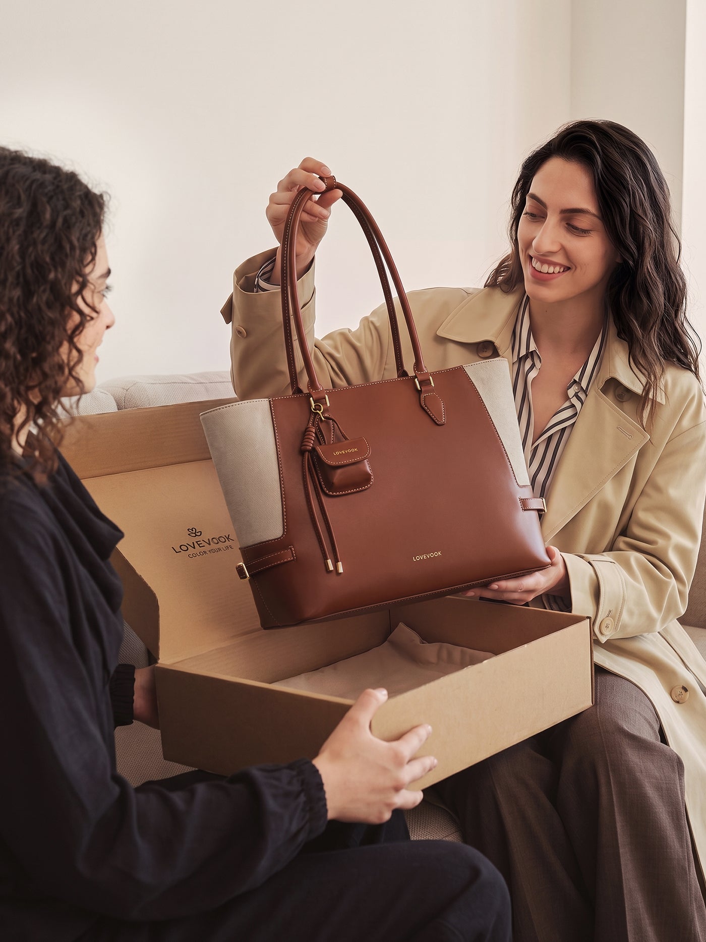 The Anchor Collection Tote Bag, C0003, Brown Embossed