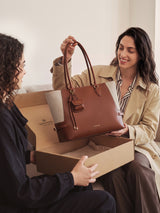 The Anchor Collection Tote Bag, C0003, Brown Embossed