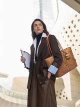 The Anchor Collection Tote Bag, C0003, Brown Embossed