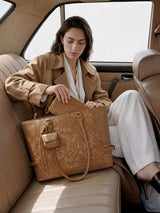 The Anchor Collection Tote Bag, C0003, Brown Embossed