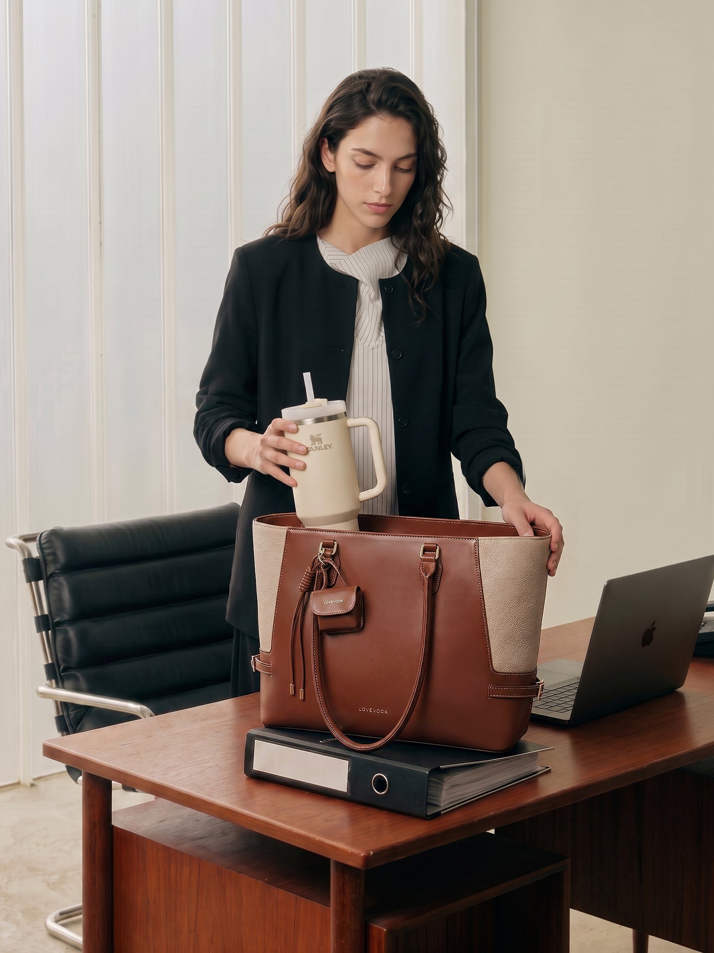 The Anchor Collection Tote Bag, C0003, Brown Embossed