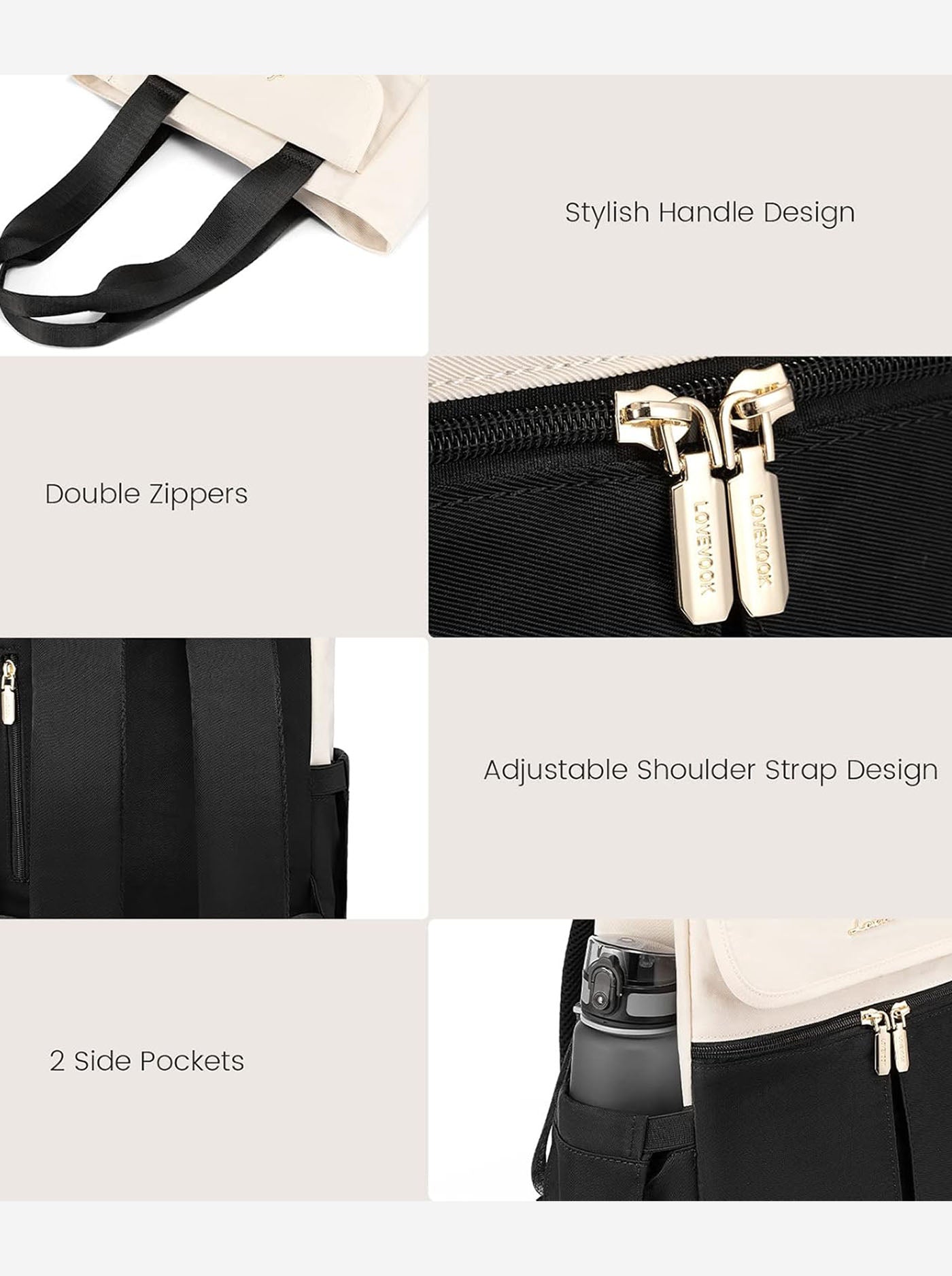 LOVEVOOK Choco Ⅰ School Backpack 14 Inch Laptop Compartment USB Port