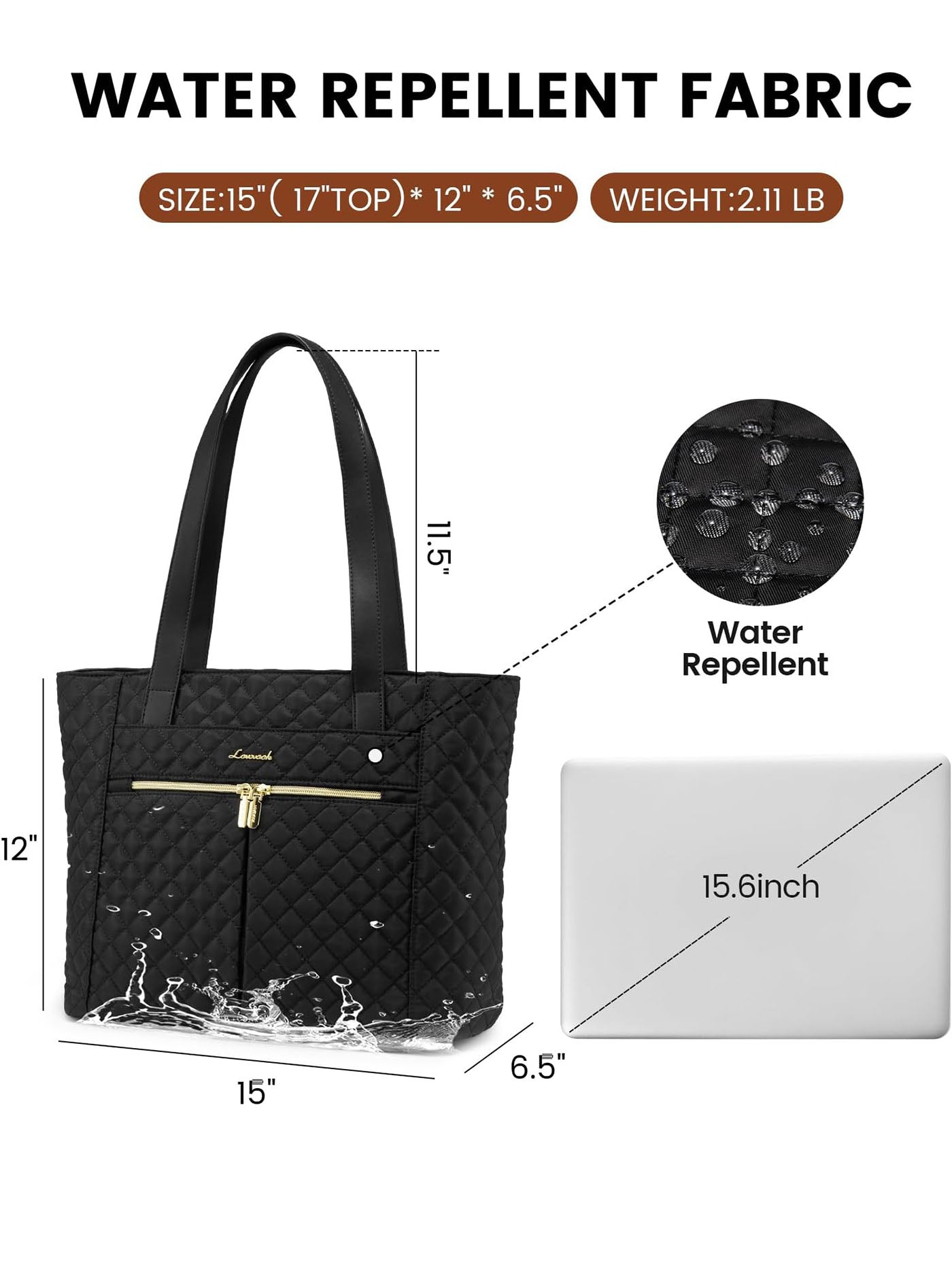 LOVEVOOK Laptop Tote & Shoulder Bag 15.6