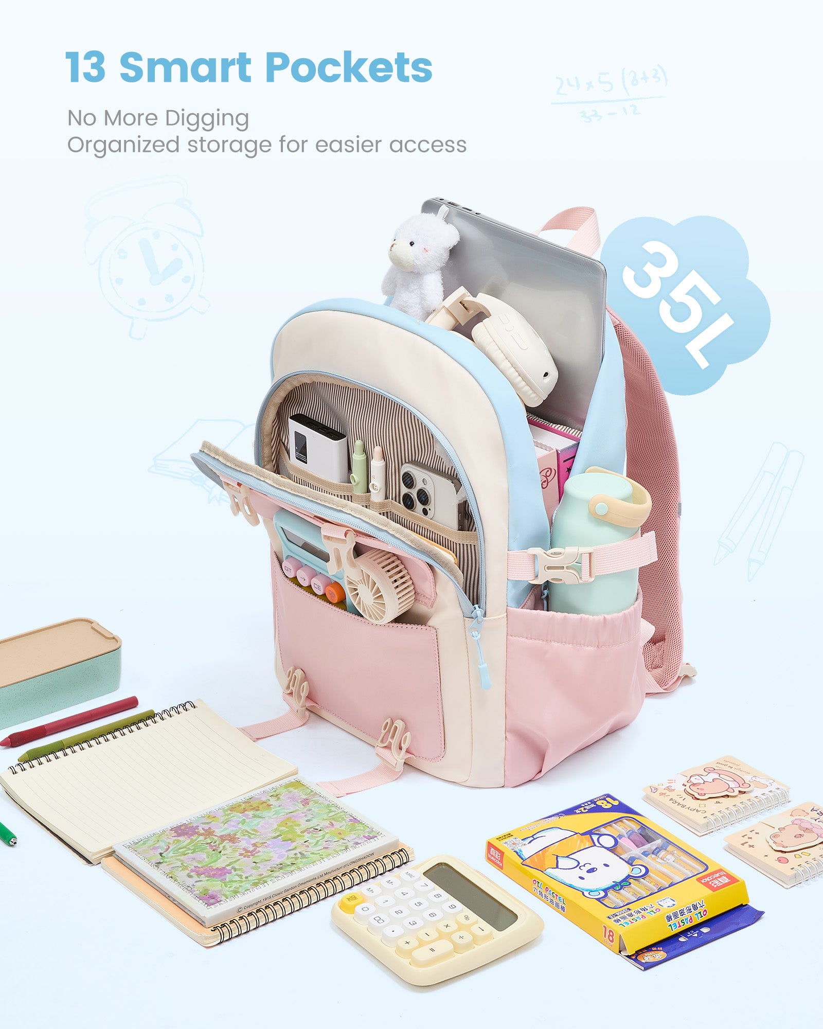 School Backpack 15.6" 17.3"，5667