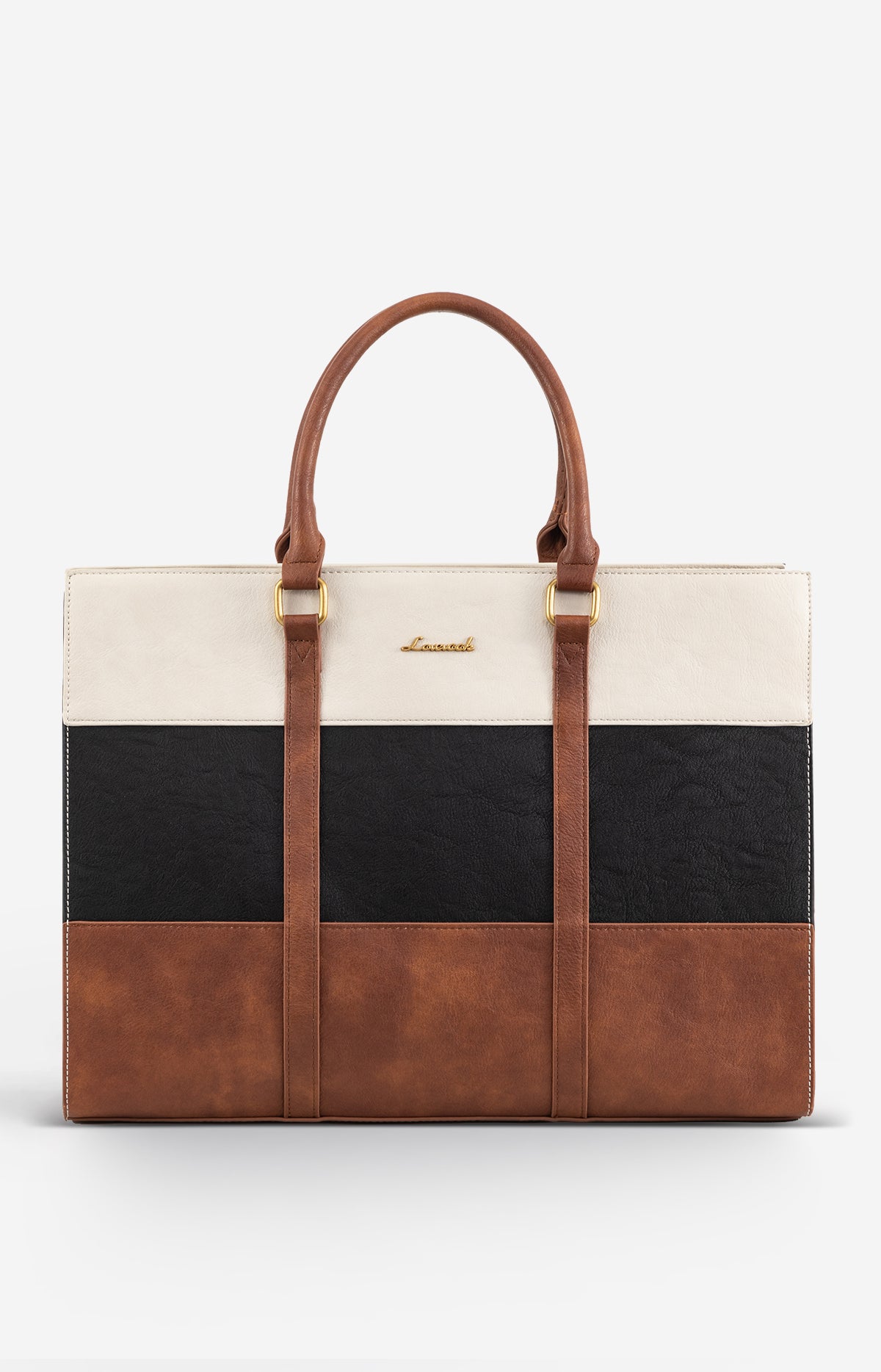 LOVEVOOK 2Pcs Elegant Colorblock Tote Bag, 15.6"