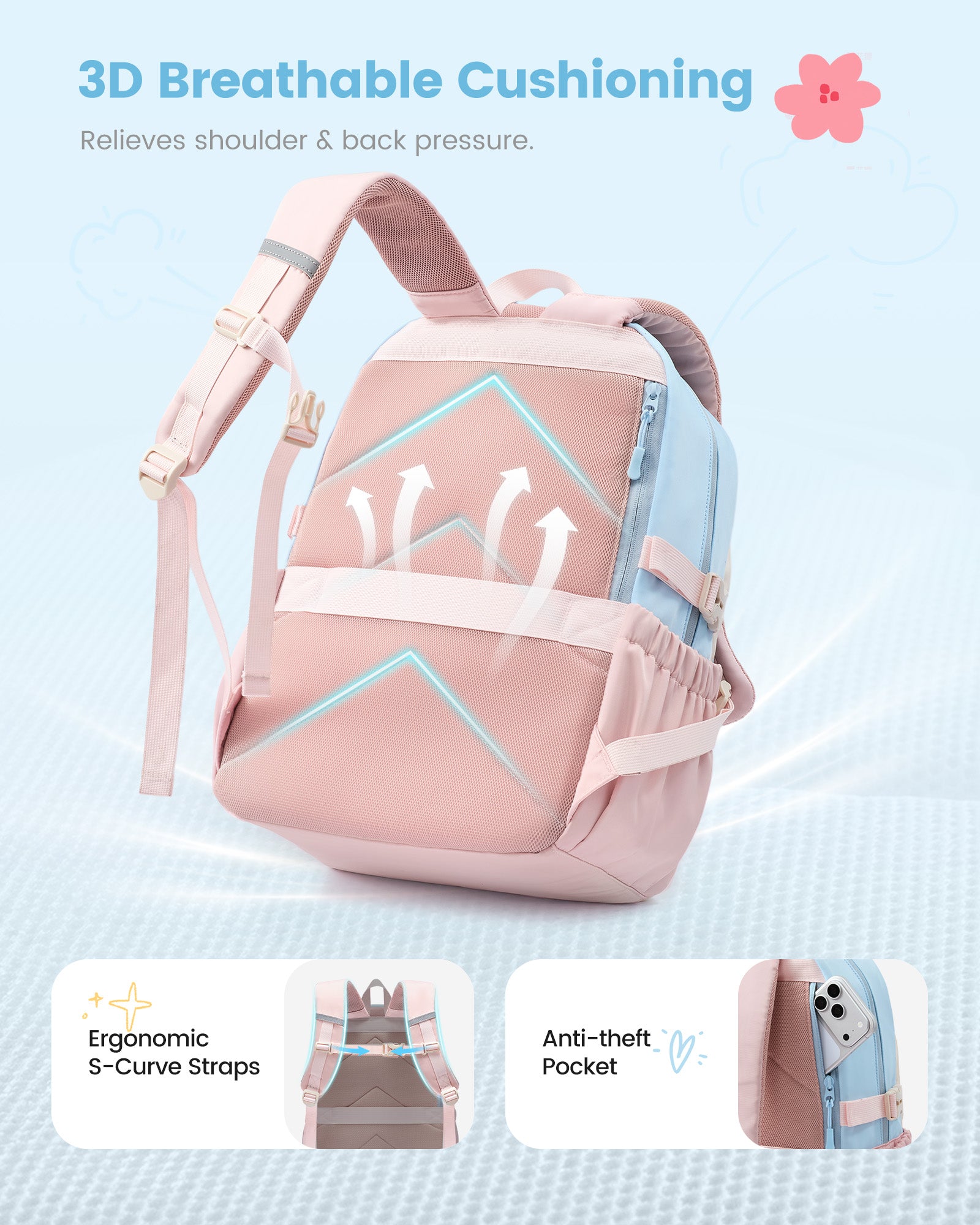 School Backpack 15.6" 17.3"，5667