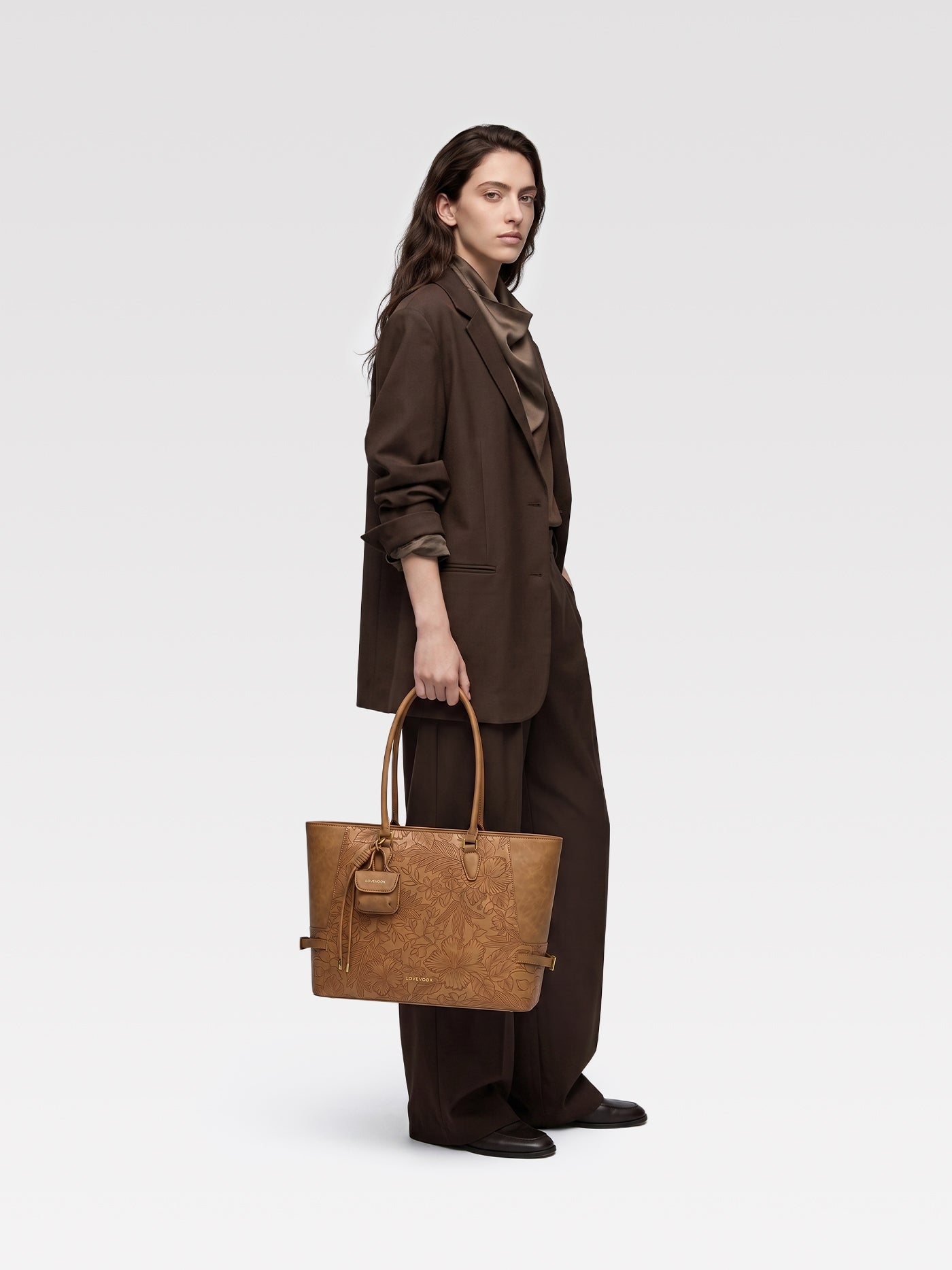 The Anchor Collection Tote Bag, C0003, Brown Embossed