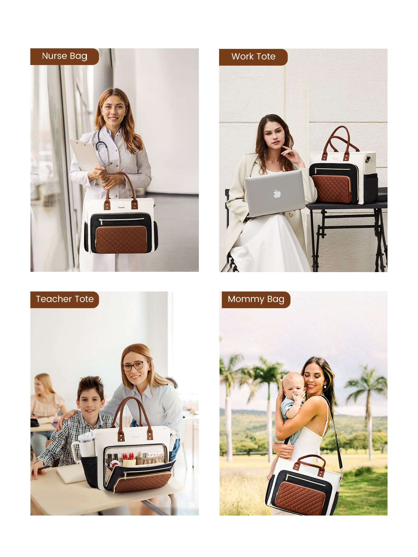 Multi-Pocket Laptop Tote Bag , 15.6" 17.3"