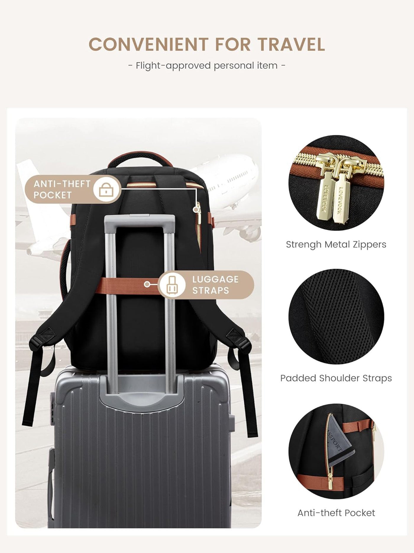 4Pcs Travel Backpack Bag 40L/50L