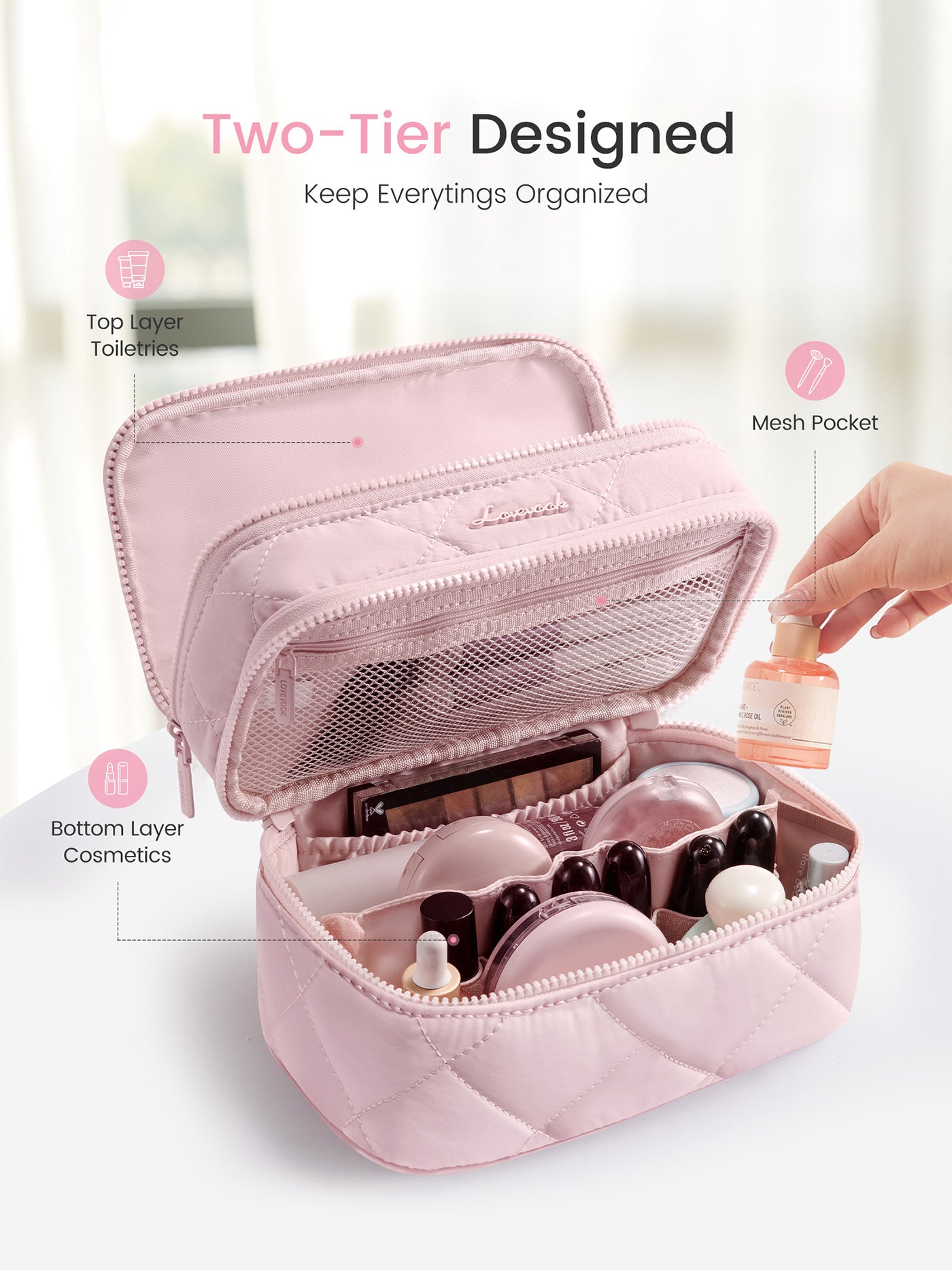 2Pcs Travel Makeup Bag