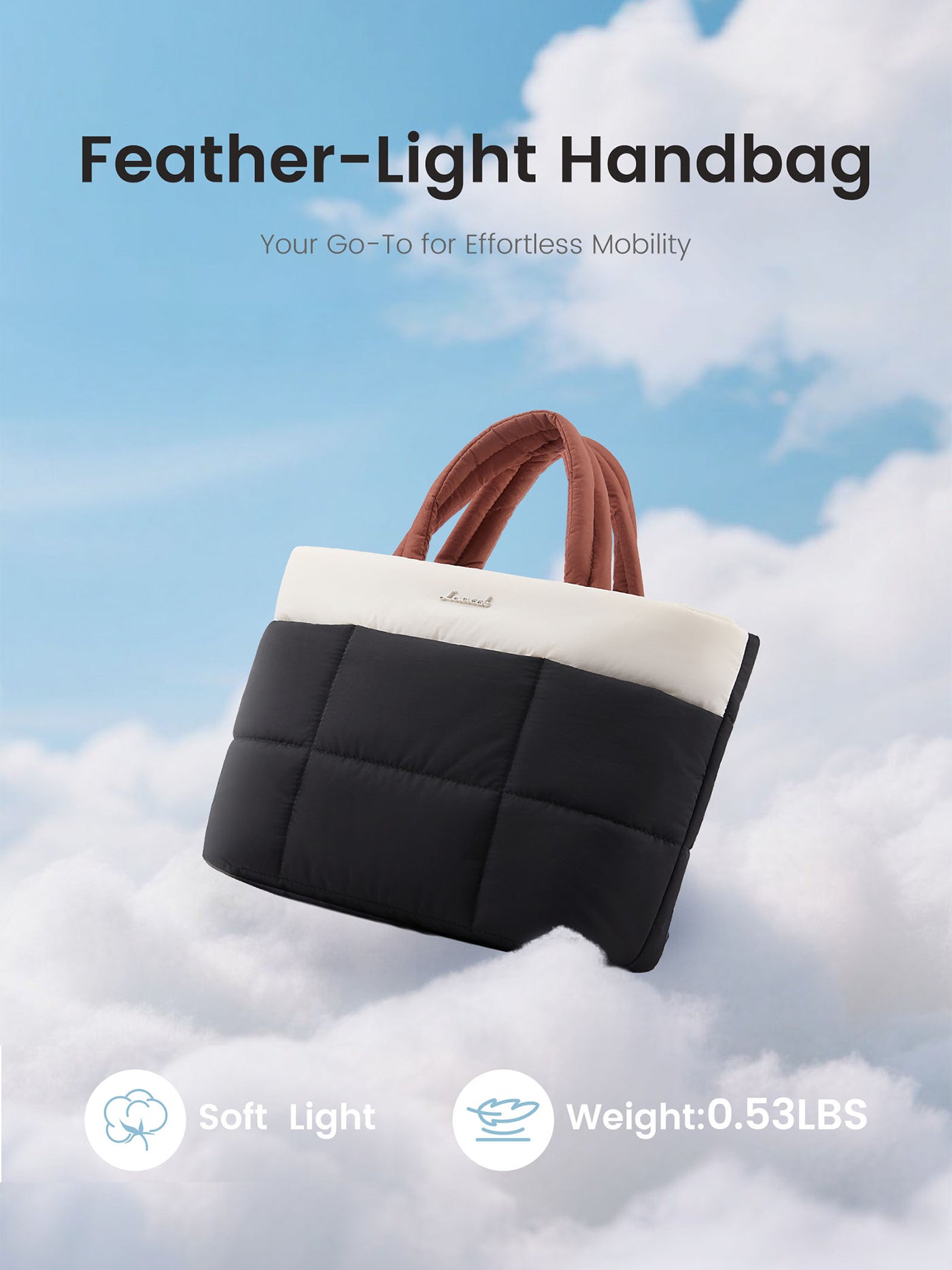 Puffer Tote Bags 11.8" 12.8"