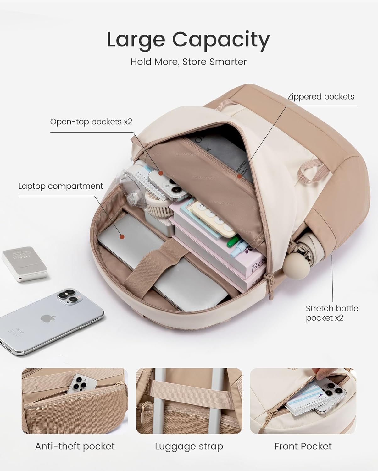 Casual Daypack Backpack, 15.6" 17.3"