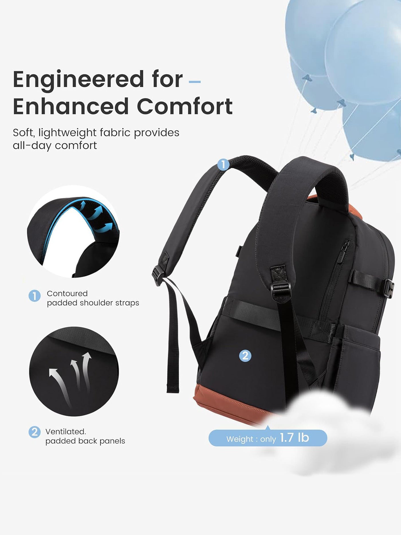 Lightweight School Backpack, 15.6