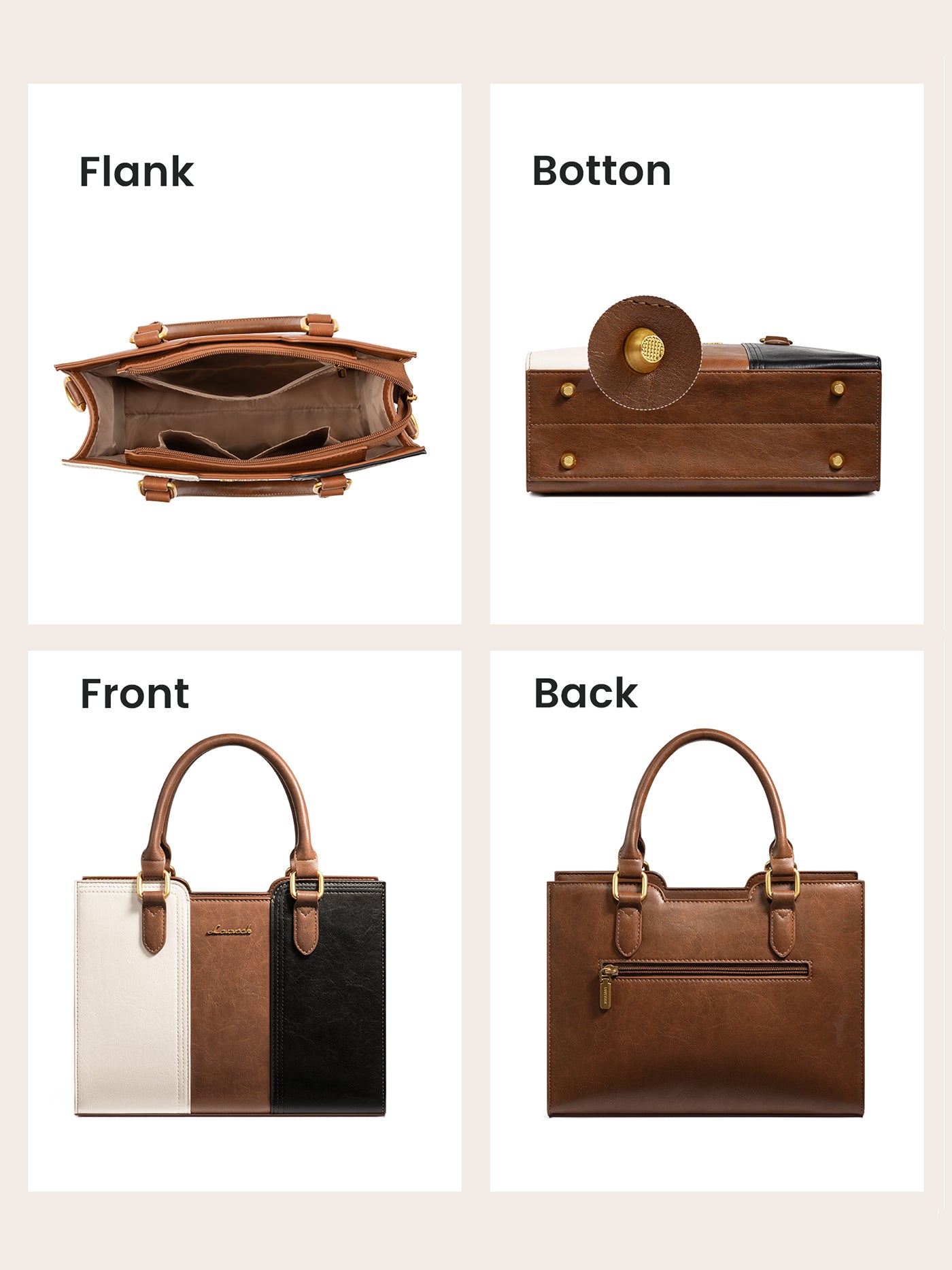 Vintage Leather Shoulder Handbag 11" 12.6"