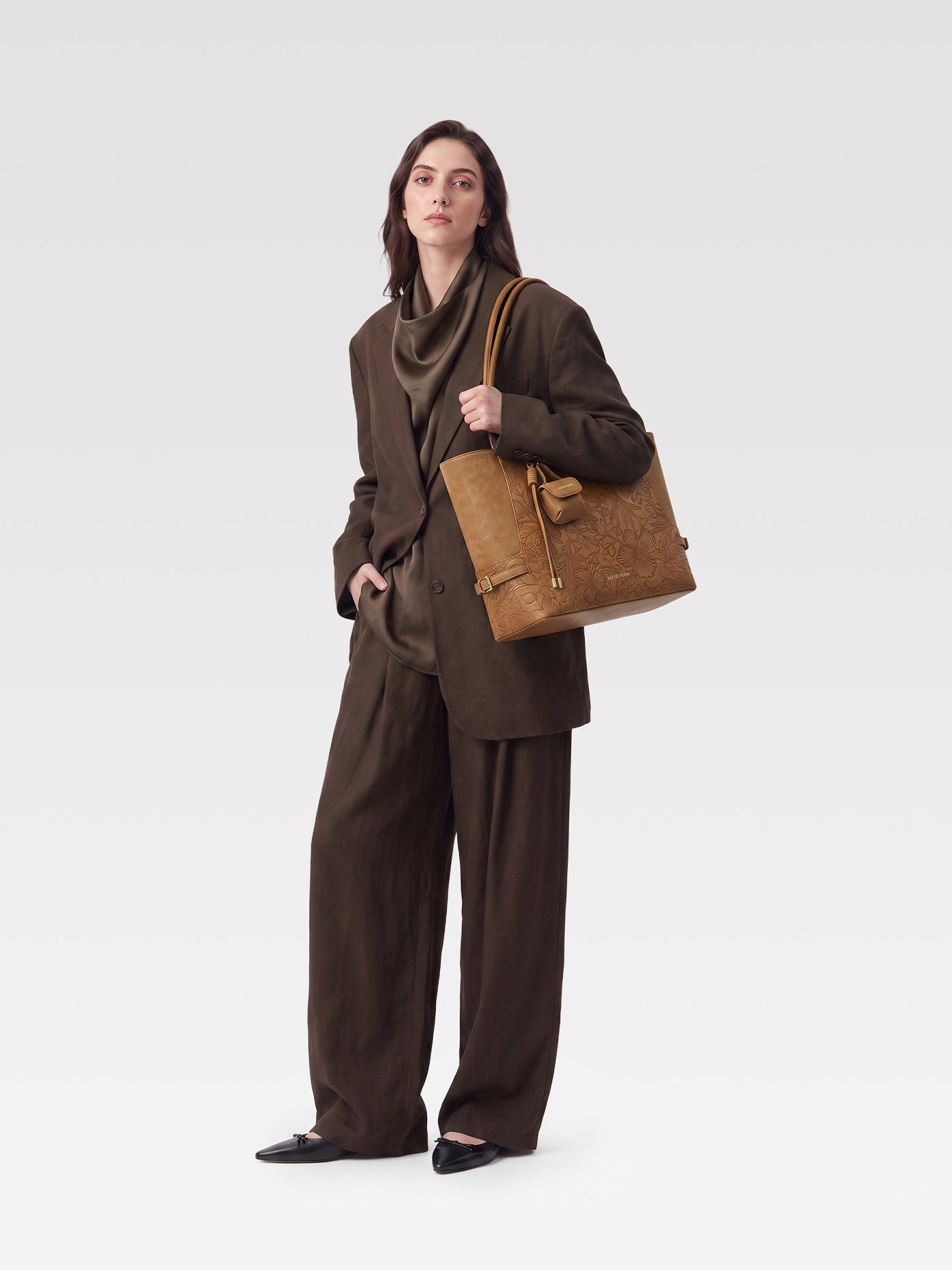 The Anchor Collection Tote Bag, C0003, Brown Embossed