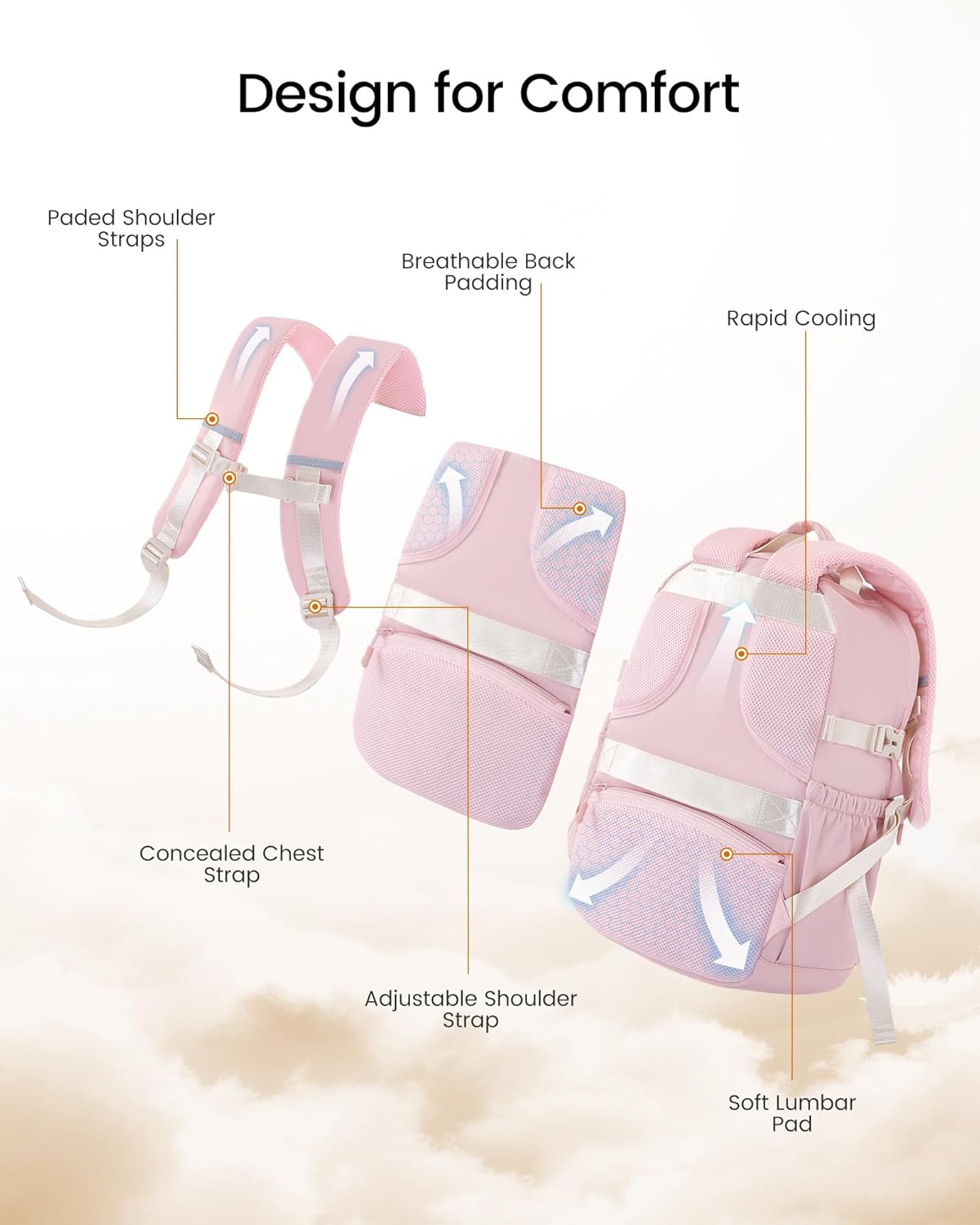 School Backpack for Girls, 15.6" 17.3"