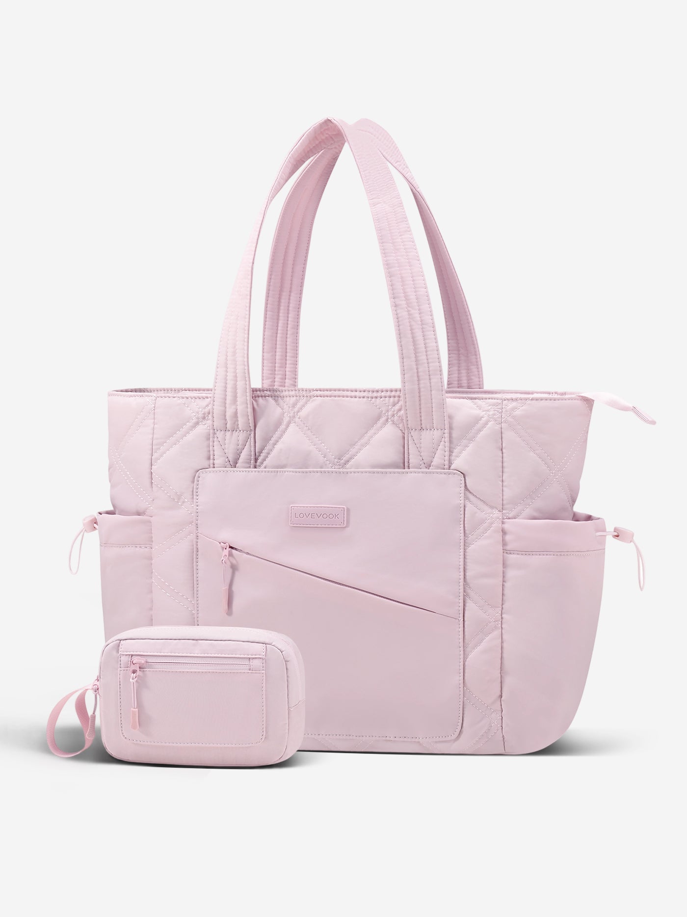 2Pcs Quilted Puffer Tote Bag, 15.6" 17.3"