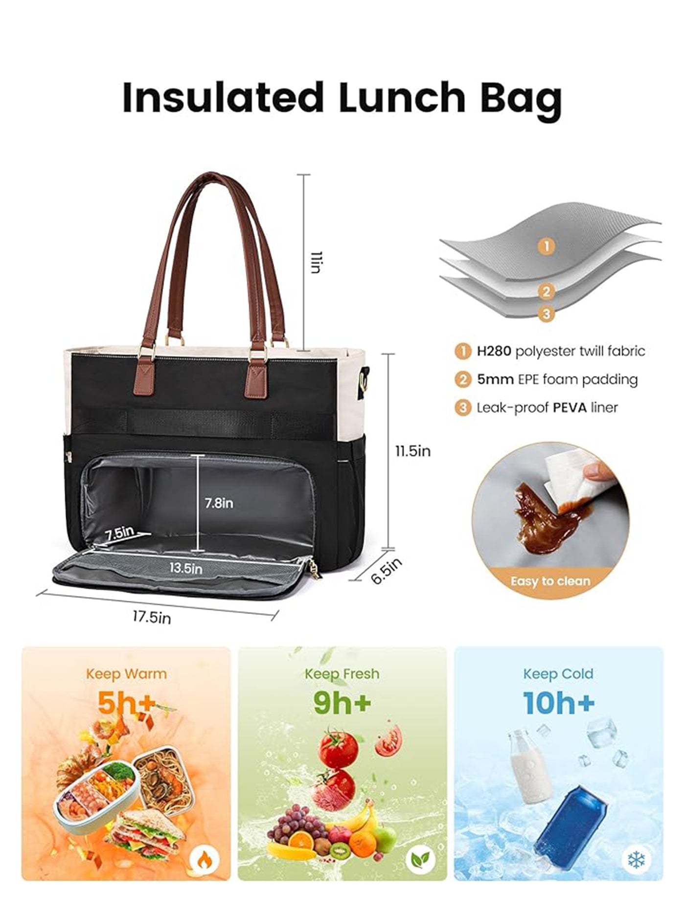 Lunch Tote Bag, 15.6" 17.3"