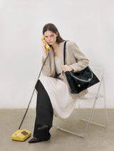 The Anchor Collection Hobo Bag, C0005, Black