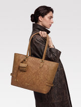 The Anchor Collection Tote Bag, C0003, Brown Embossed