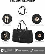 LOVEVOOK Travel Duffle Bag for Women, Weekender Overnight Bag with Shoe Compartment, Carry on Bag with Toiletry Bag, Gym Duffel Bag with Wet Pocket, Hospital Bags for Labor and Delivery 3 Pcs Set