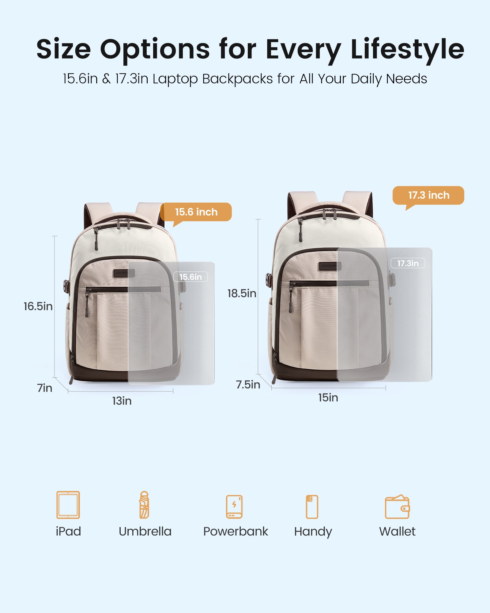 Laptop Backpack 15.6" 17.3"，5415