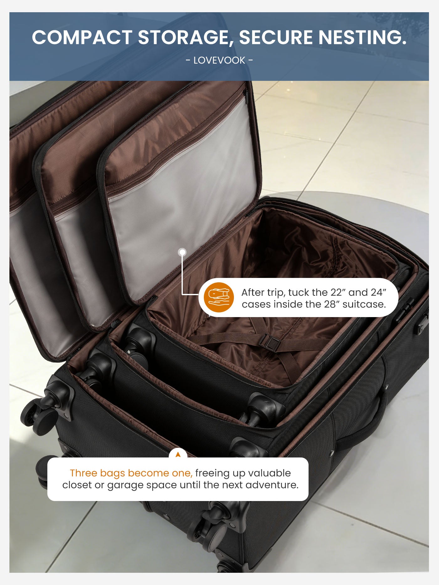 Carry On Luggage 22" 24" 28" (ONLY US)