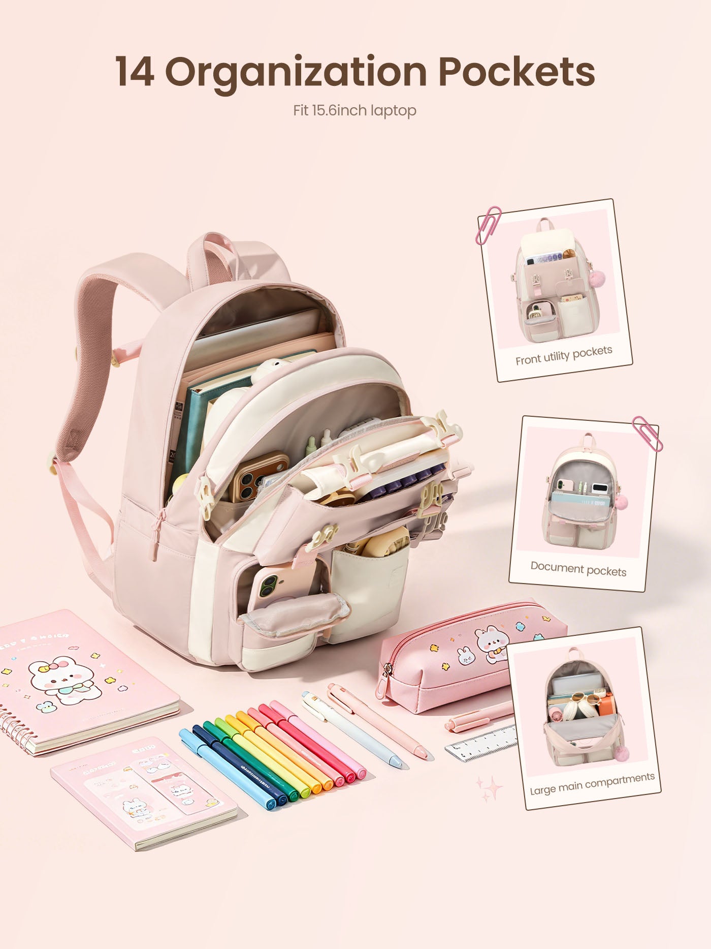 Cute School Backpack, 15.6", 4632