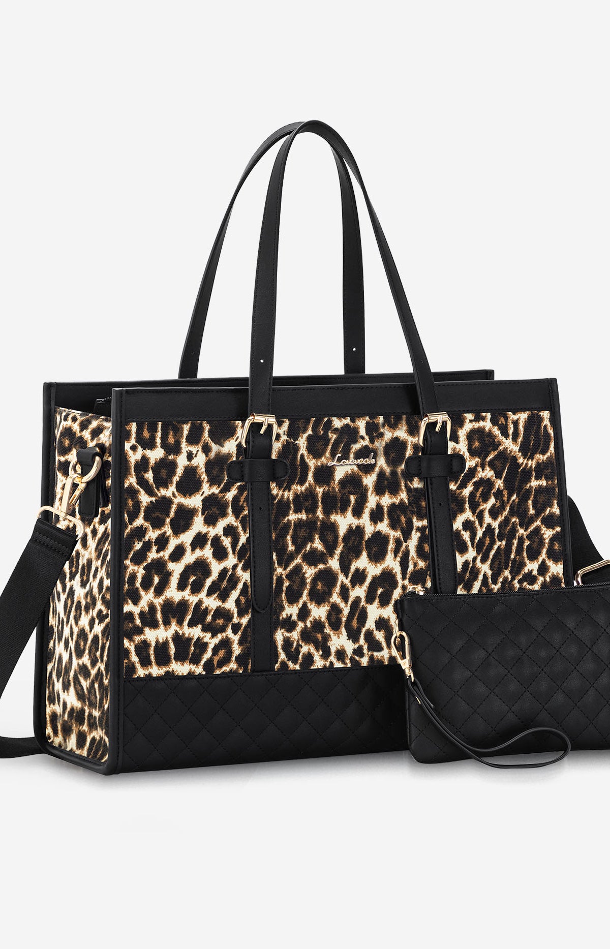 LOVEVOOK 2Pcs Canvas Laptop Tote Bag, 15.6"