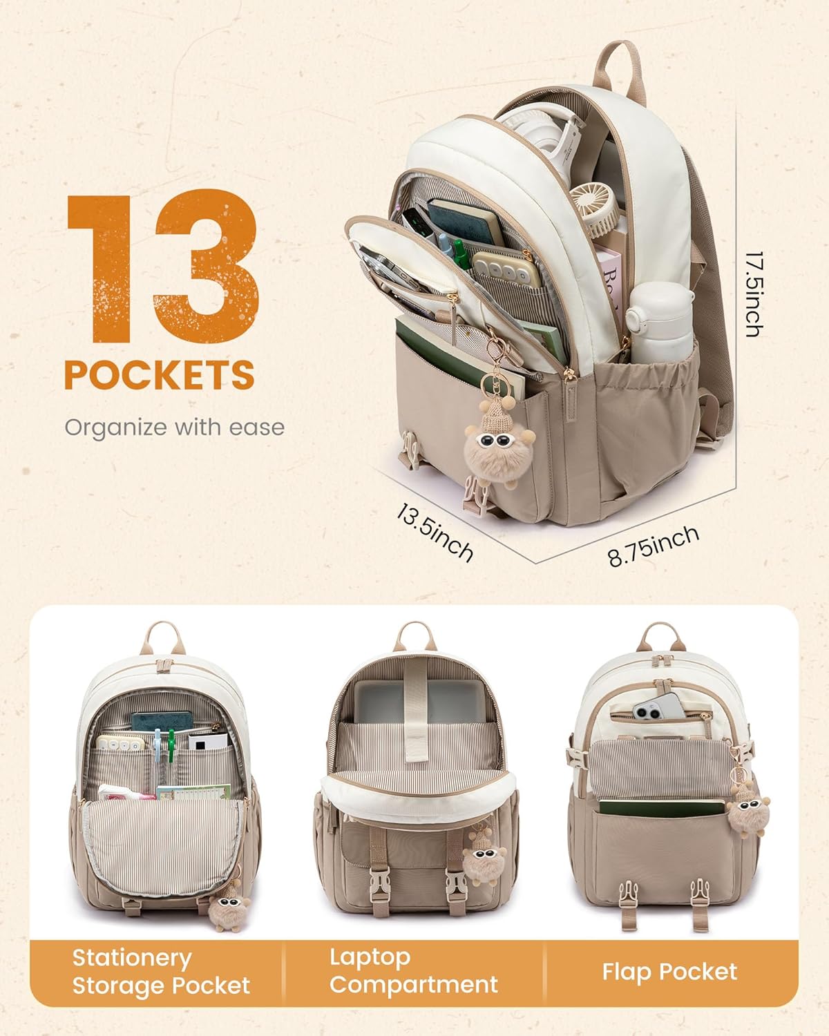 Cute School Backpack, 15.6", 4423