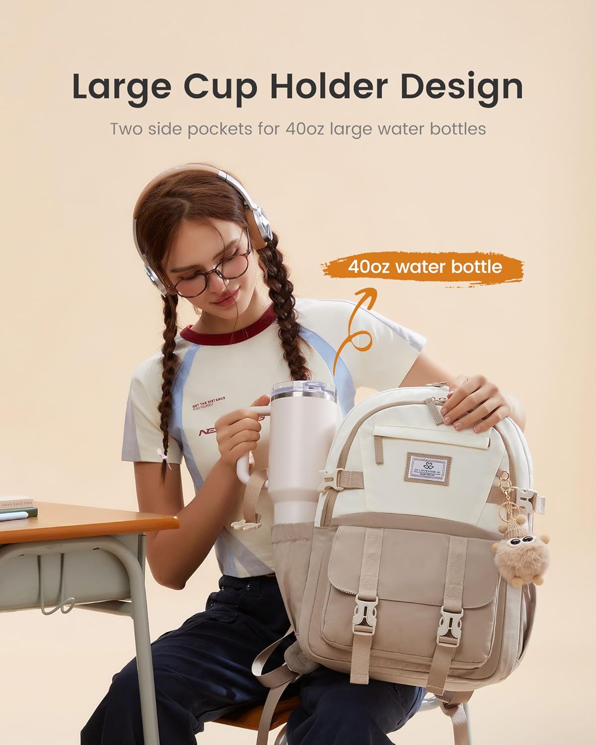 Cute School Backpack, 15.6", 4423