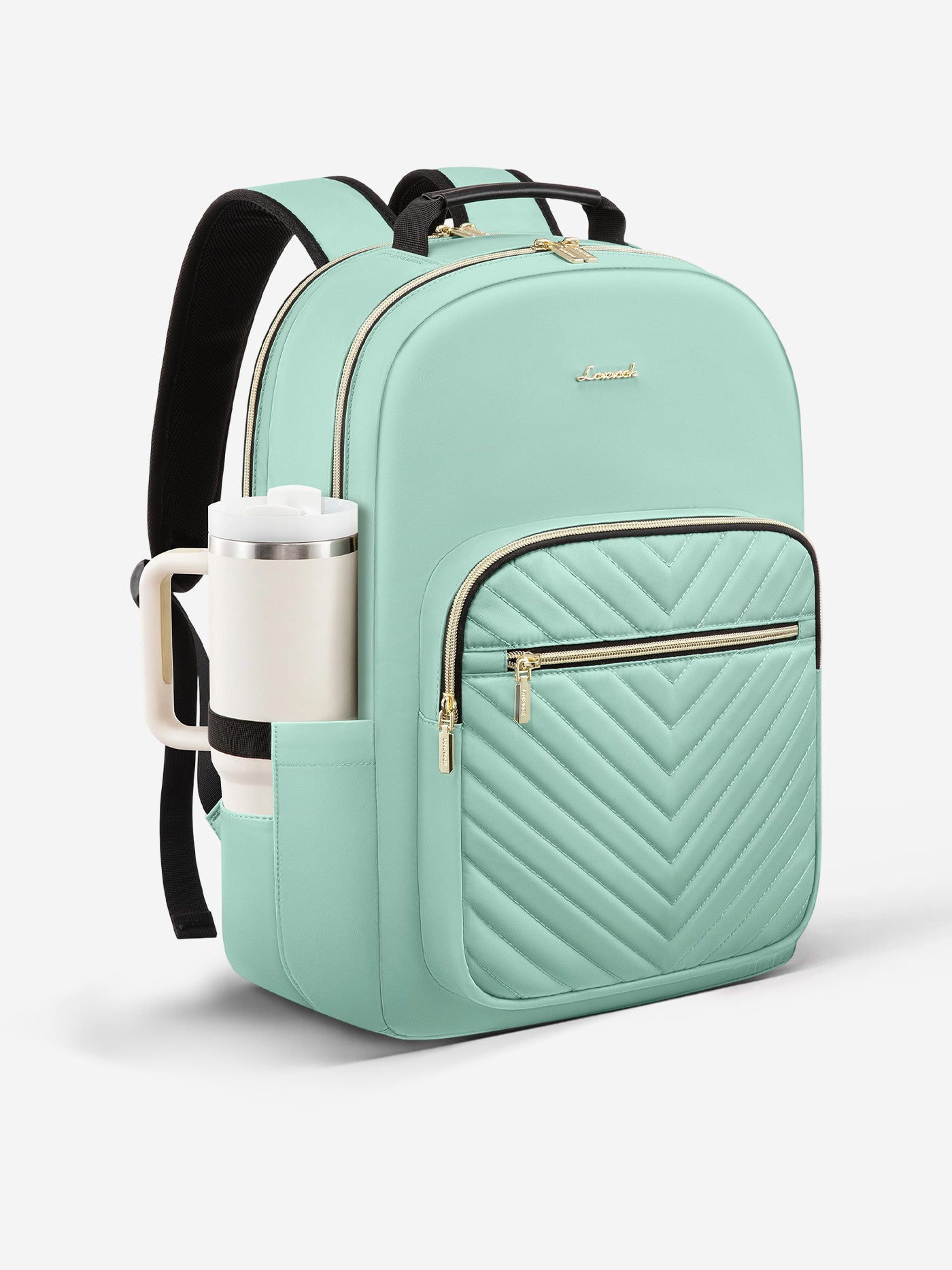 backpacks with laptop holder LOVEVOOK Backpack Tumbler Holder, Fits 15.6–18.4 Inch, 16 Pockets, Water-Resistant, 18.4 Inch with Tumbler / Mint Green Vintage Amber Glass Fishing Terravia business travel Style:9/0 Stainless Hooks bag of 6