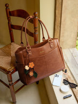 Leather Vintage Tote Bag 15.6" 17.3"