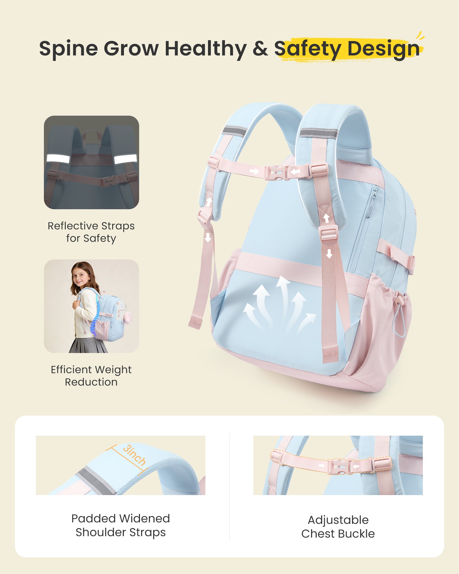 Cute School Backpack 15.6" 17.3"，5726