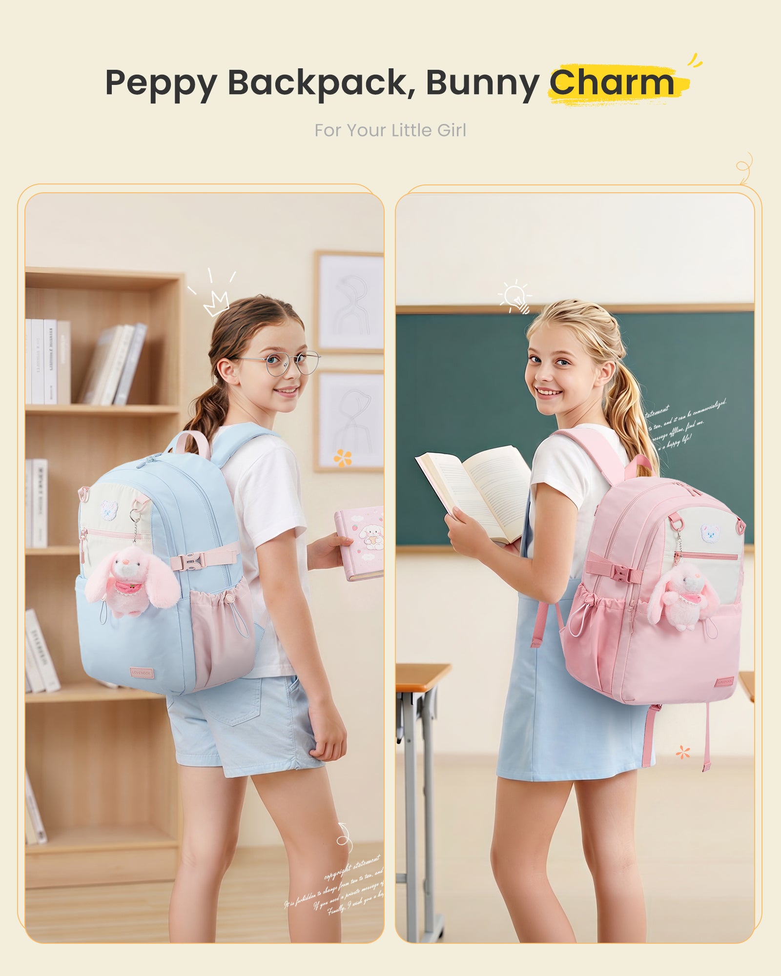 Cute School Backpack 15.6" 17.3"，5726