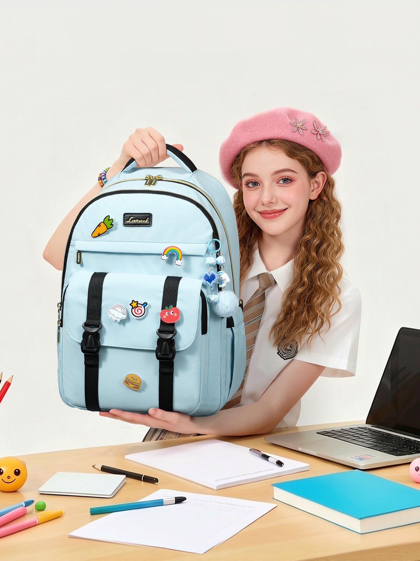 backpack for laptop girl LOVEVOOK School Teens, Fits 15.6-17 Inch Laptops, 30L with 13 Pockets Colour:Howe Sound Security TOP 5 BAITS FOR activity:boating Package Includes