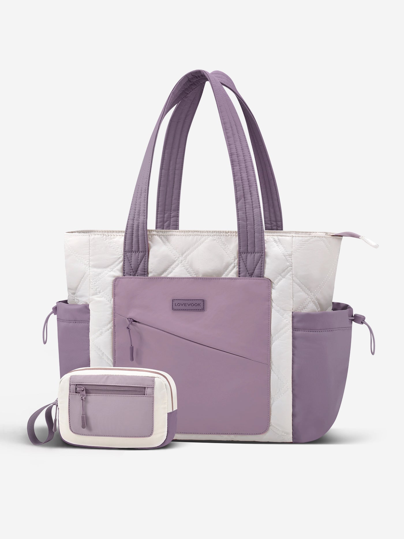 2Pcs Quilted Puffer Tote Bag, 15.6" 17.3"