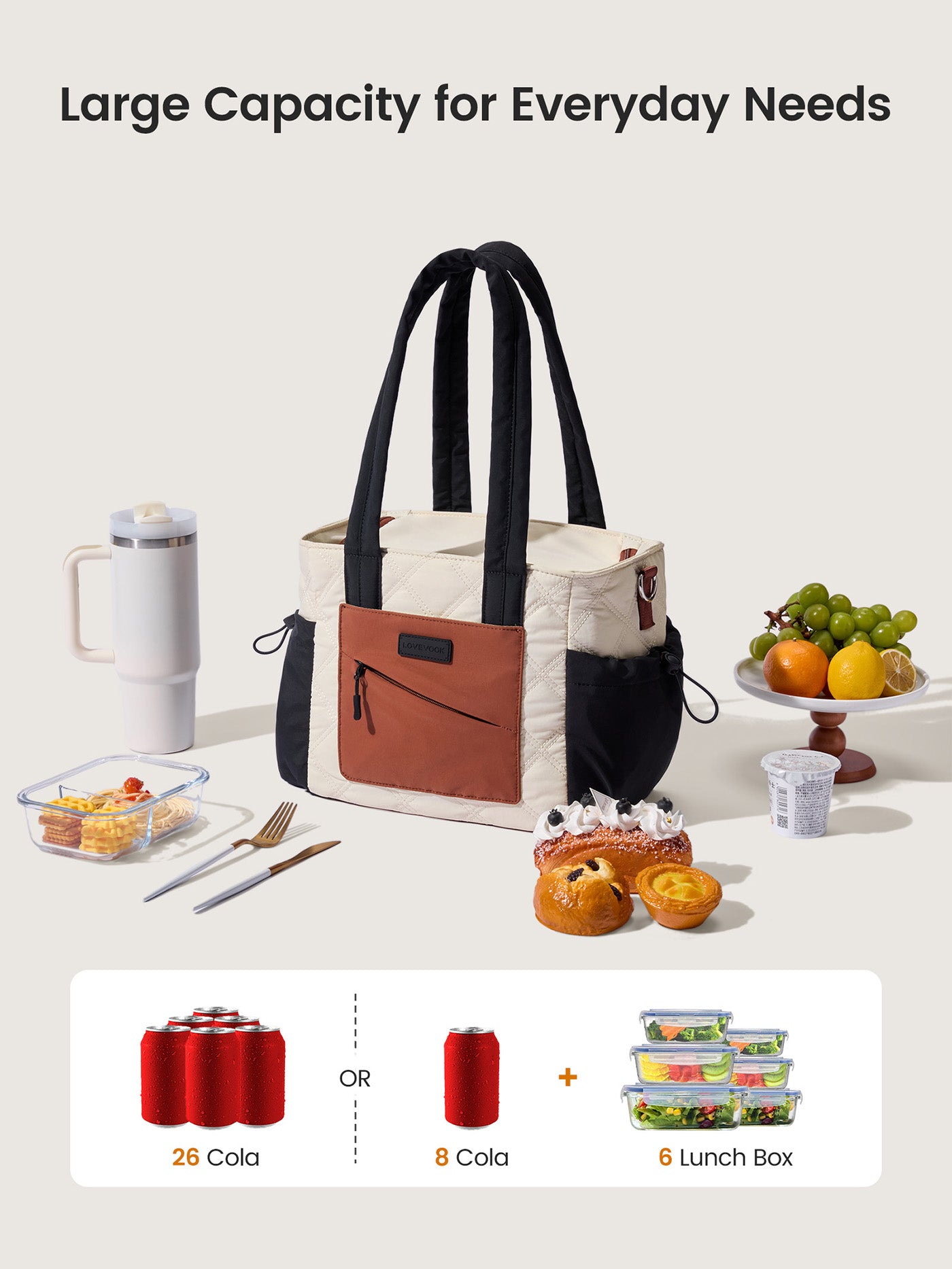 Quilted Insulated Lunch Bag 15L/18L