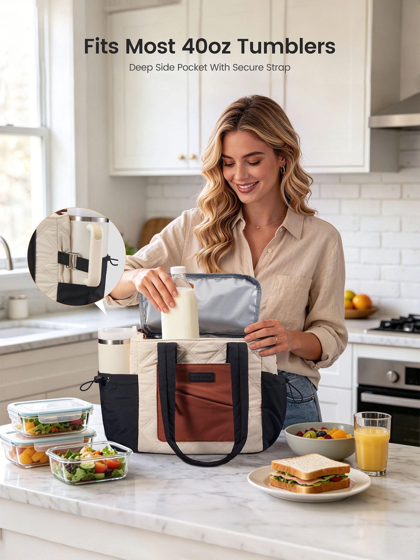 Quilted Insulated Lunch Bag 15L/18L