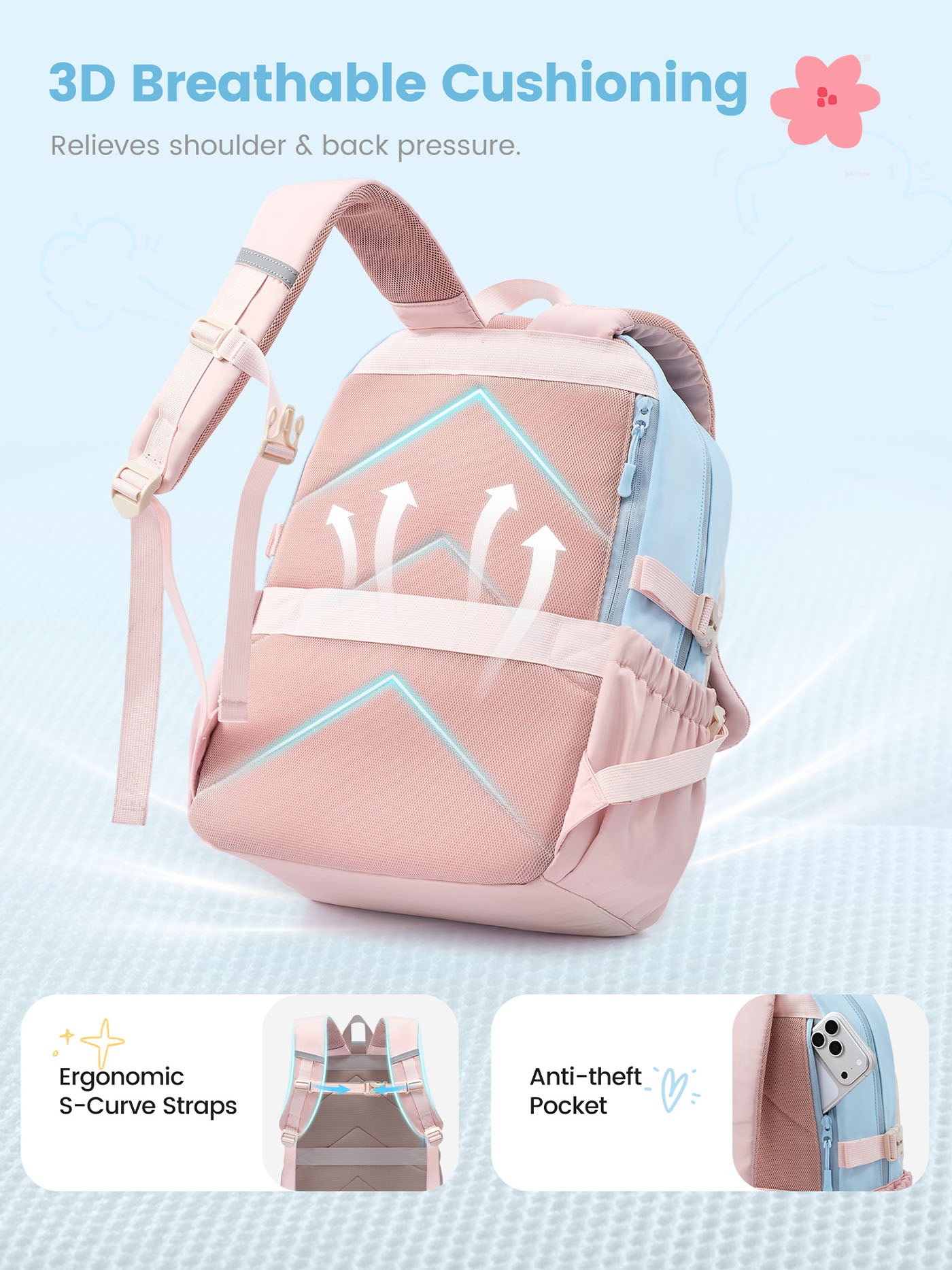 School Backpack 15.6" 17.3"，5667