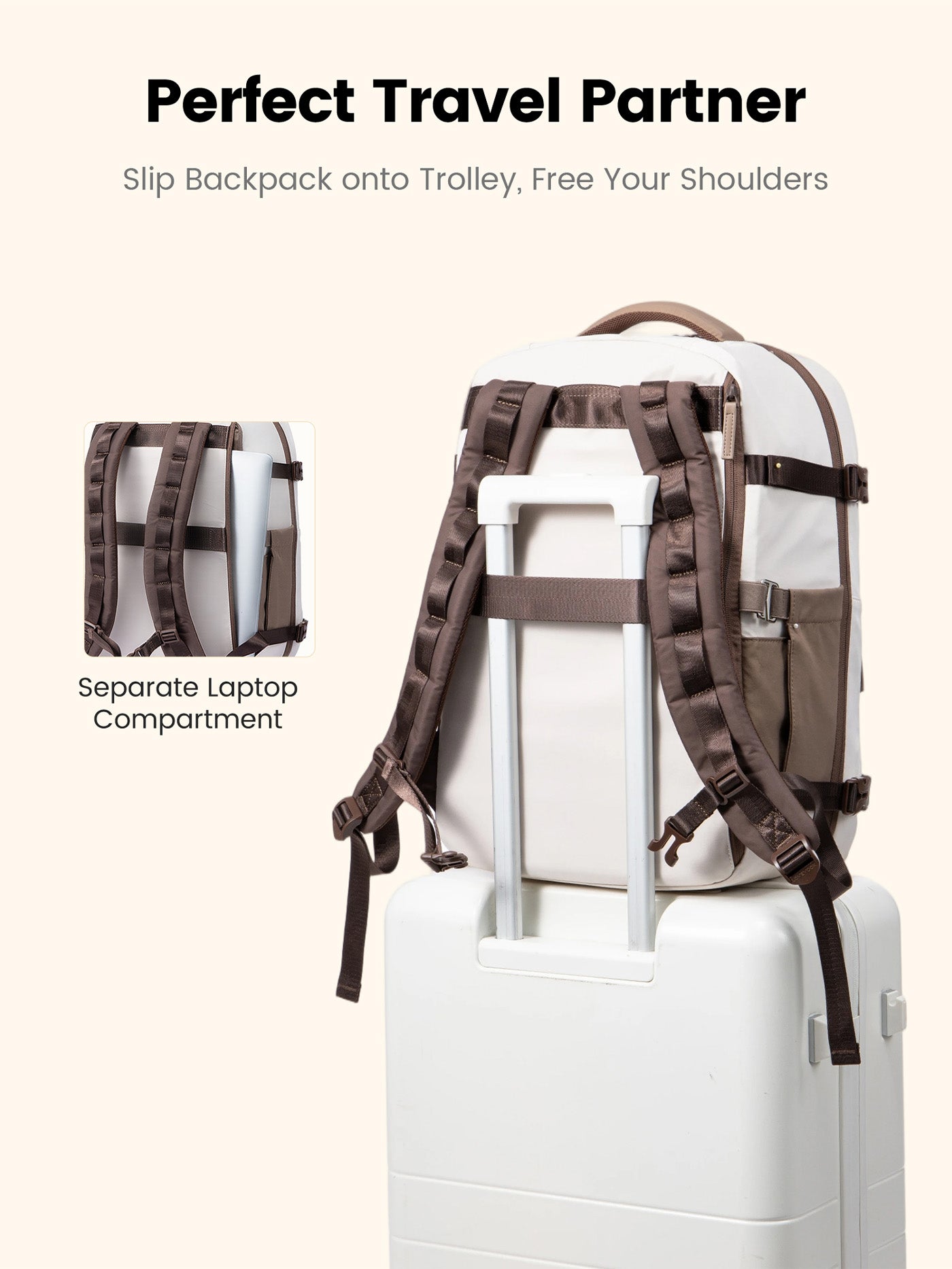 40l backpack with laptop compartment Tortuga Travel Pro Black Adjustable suspension Travel Backpack 40L/50L