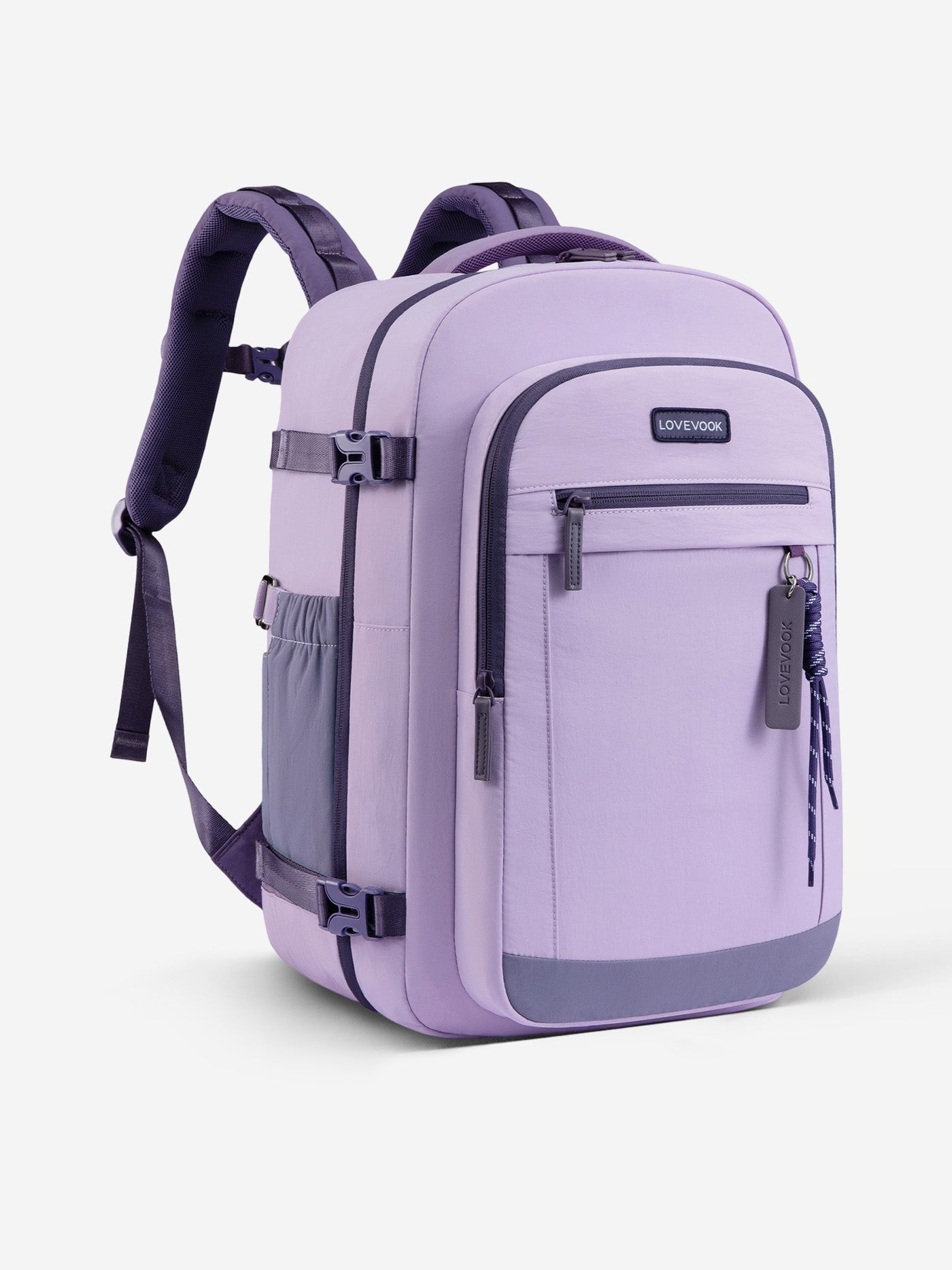 LOVEVOOK Travel Backpack 40L-50L, Fits 15.6-17.3 Inch Laptops, Airline Approved Carry-On, Purple / 40L